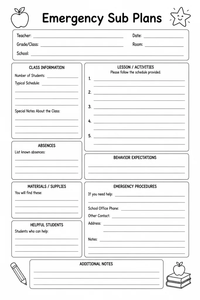 Emergency Sub Plans