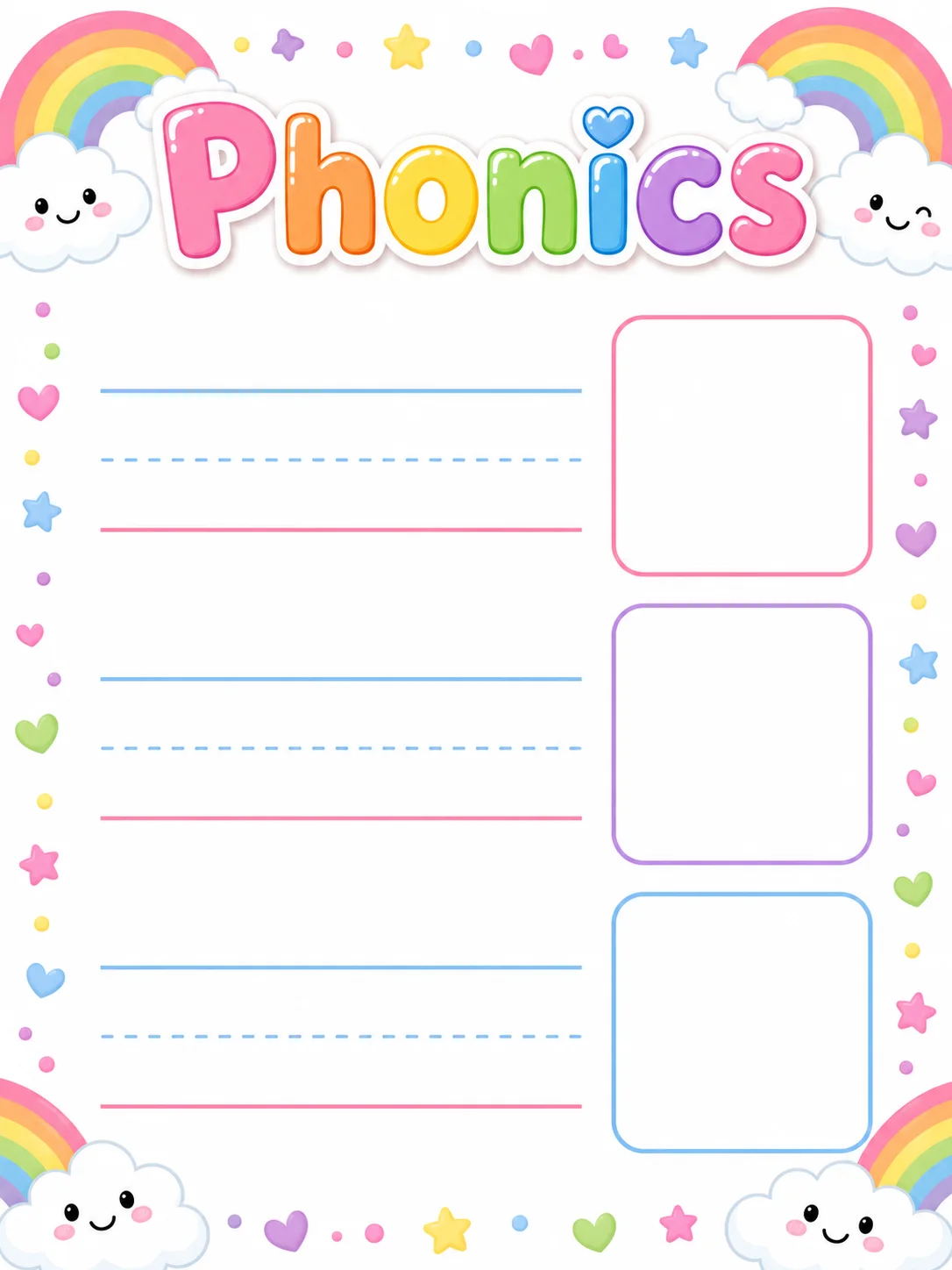 Printable phonics handwriting templates bundle preview