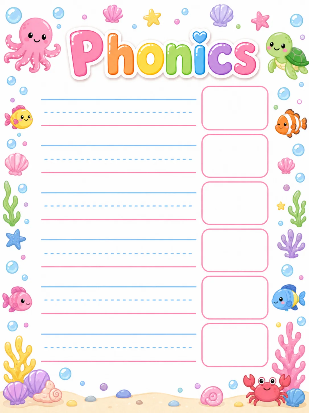 Handwriting Templates page 4 printable template preview