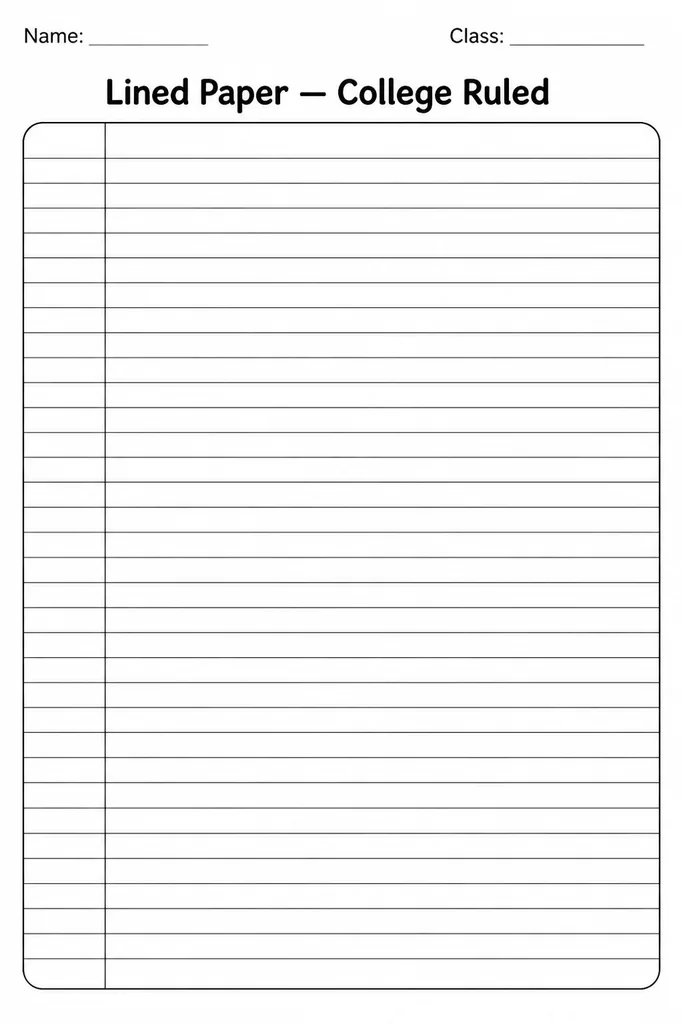 Lined Paper — College Ruled