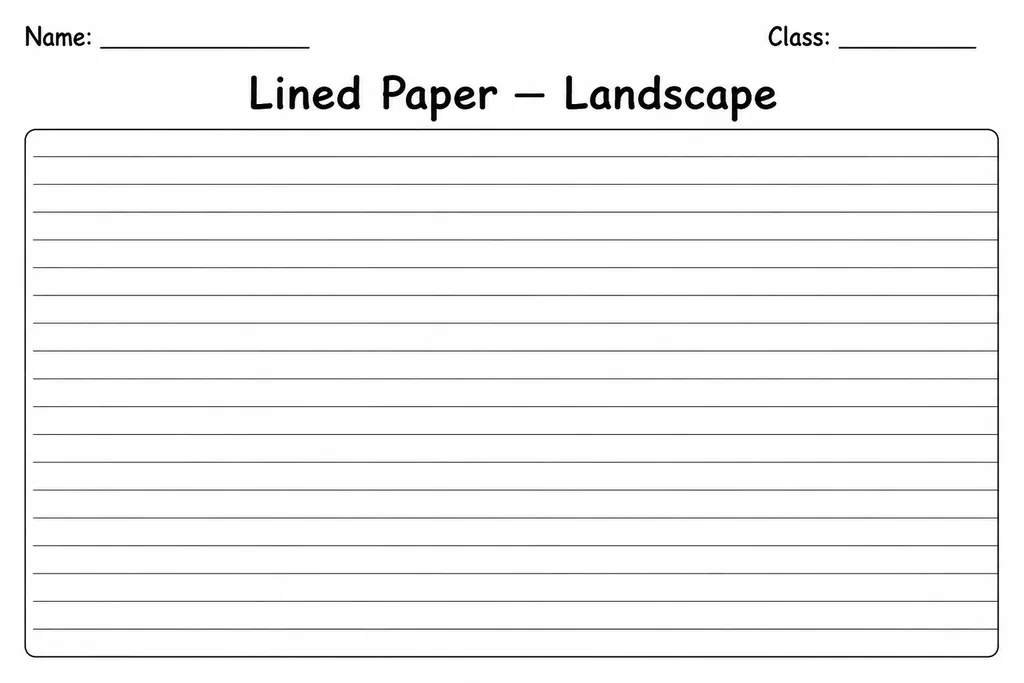 Lined Paper — Landscape