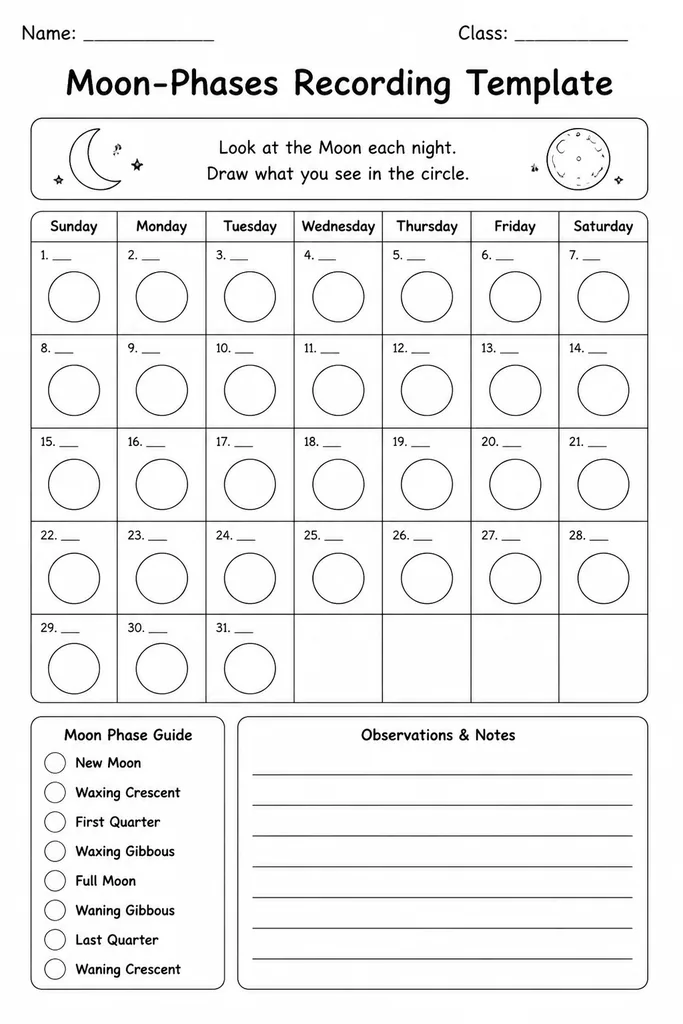 Moon-Phases Recording Template