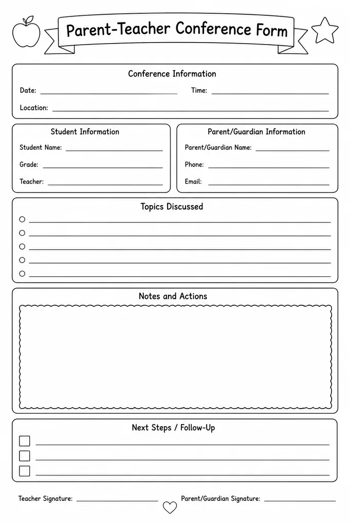 Parent-Teacher Conference Form