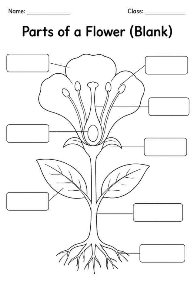 Parts of a Flower (Blank)