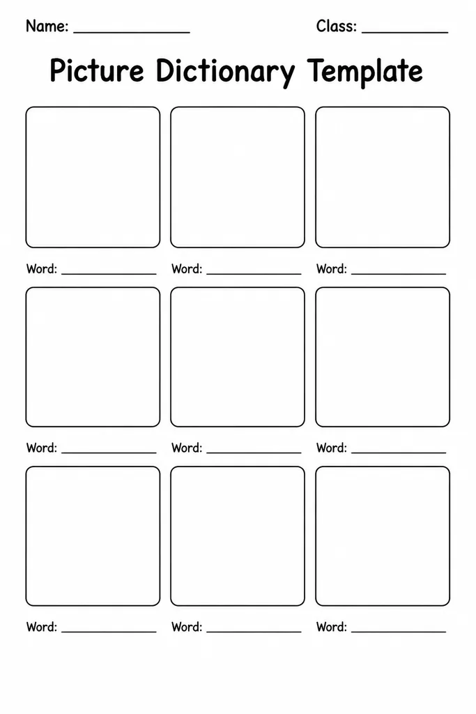 Picture Dictionary Template