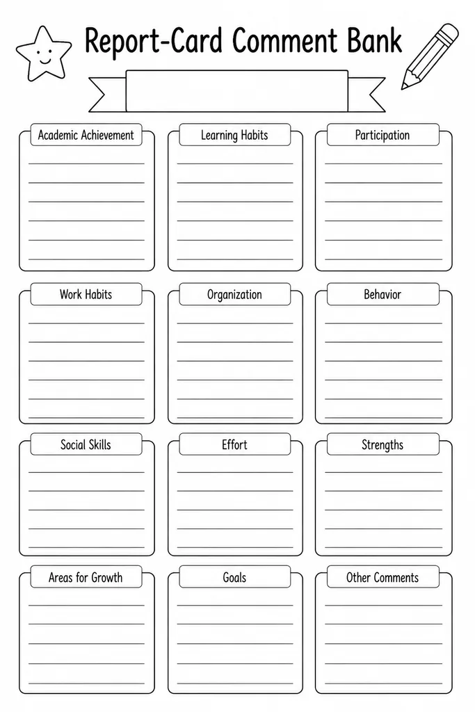 Report-Card Comment Bank