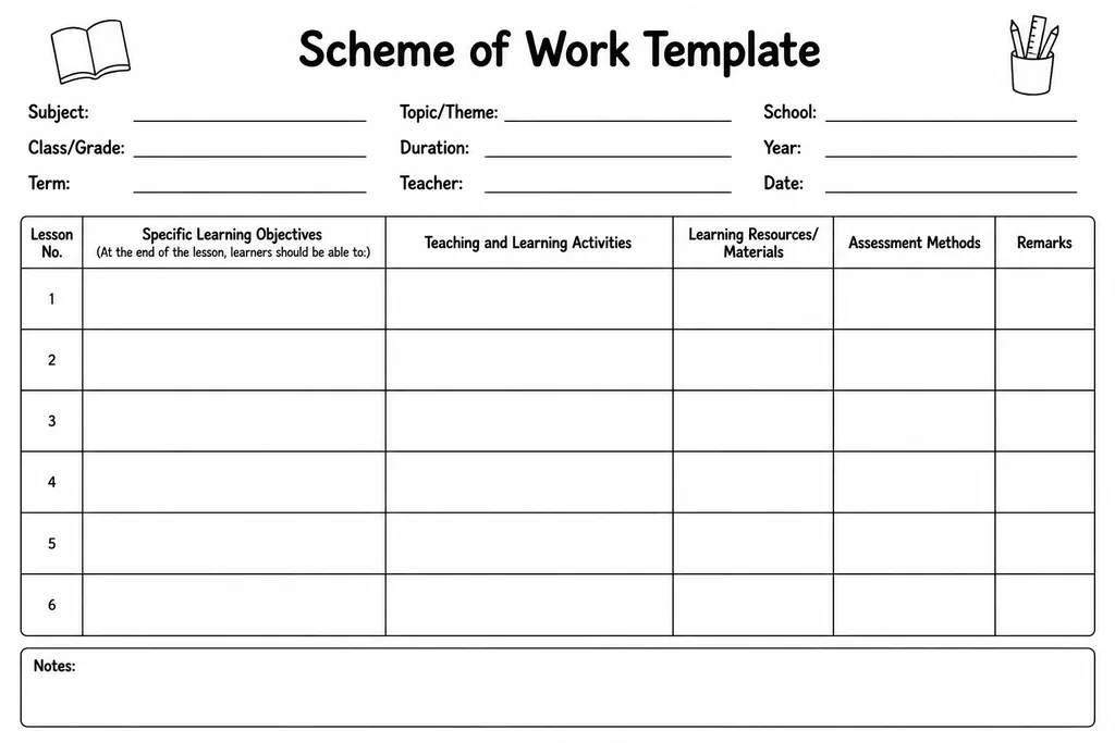 Scheme of Work Template