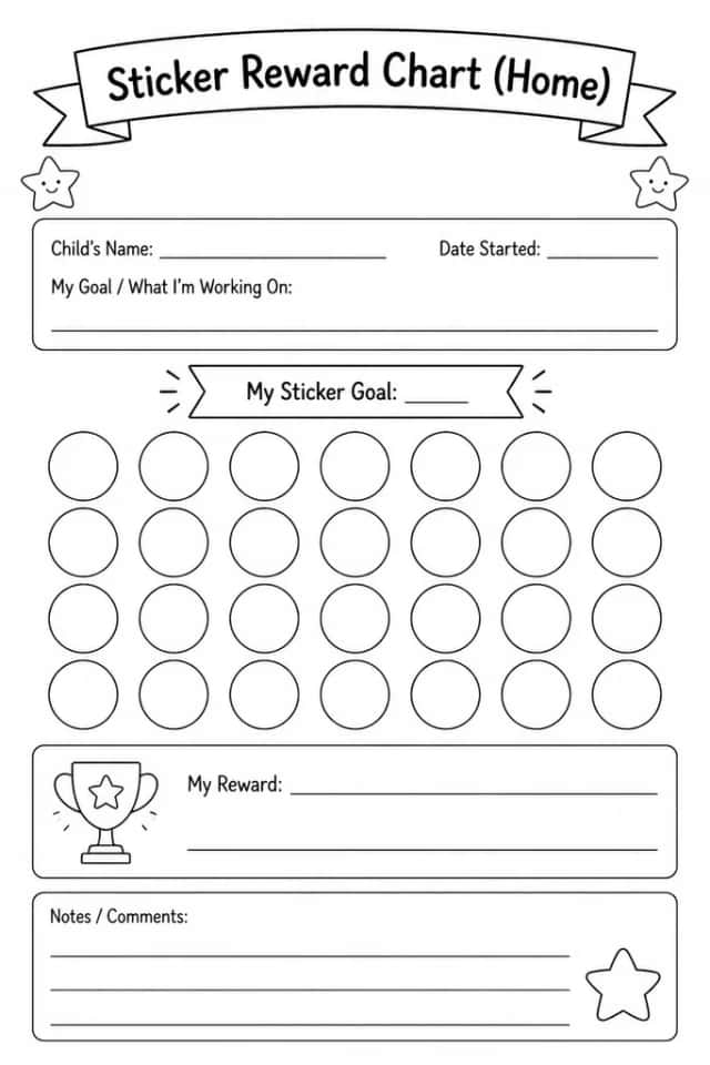 Sticker Reward Chart (Home)