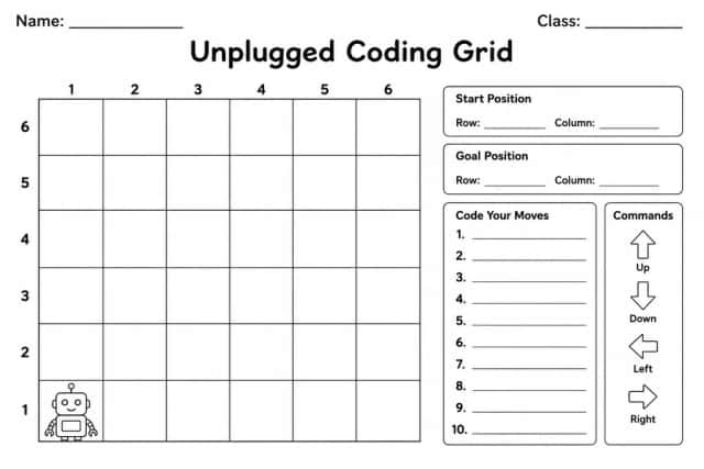 Unplugged Coding Grid