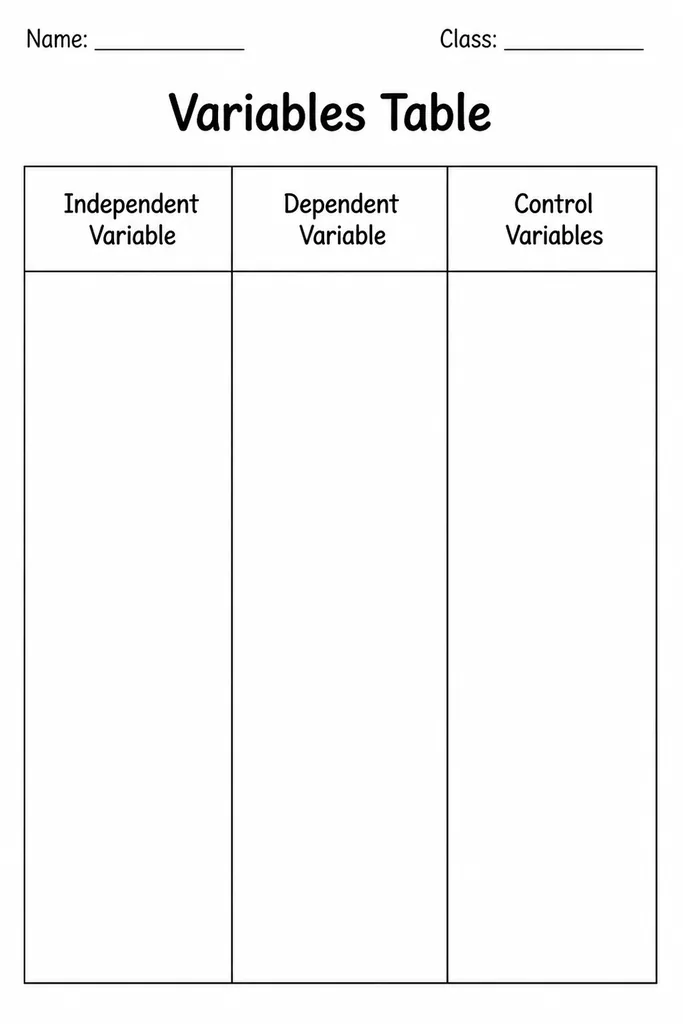 Variables Table