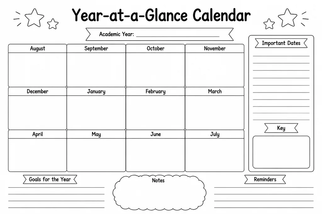 Year-at-a-Glance Calendar