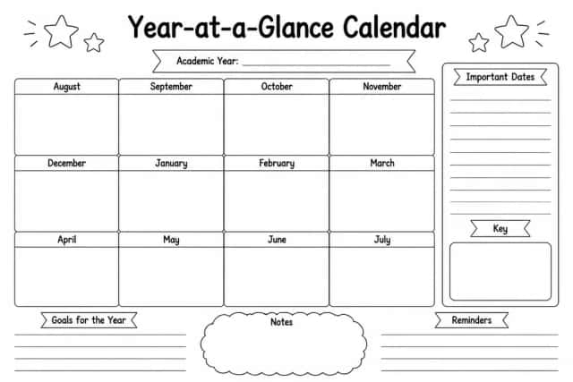 Year-at-a-Glance Calendar