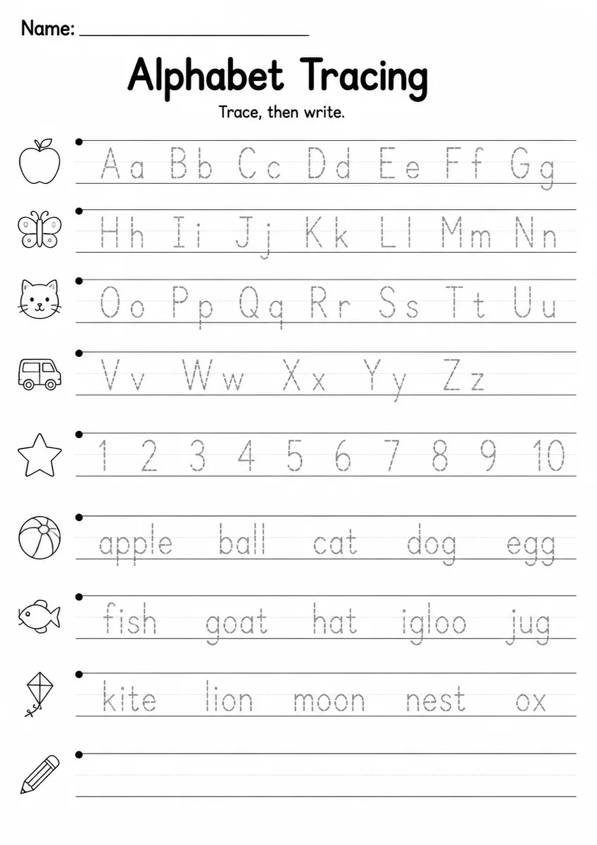 Alphabet Tracing — Kindergarten