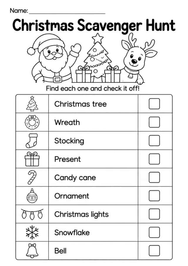 Christmas Scavenger Hunt — Grade 2