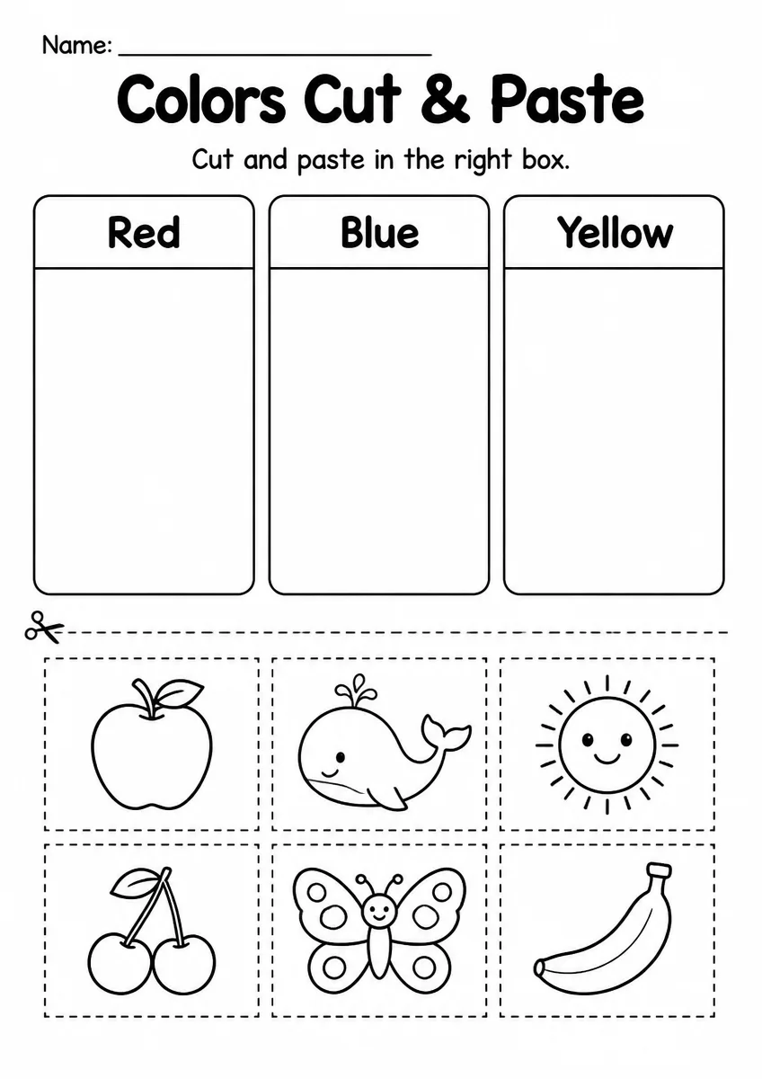 Colors Cut & Paste — Grade 1
