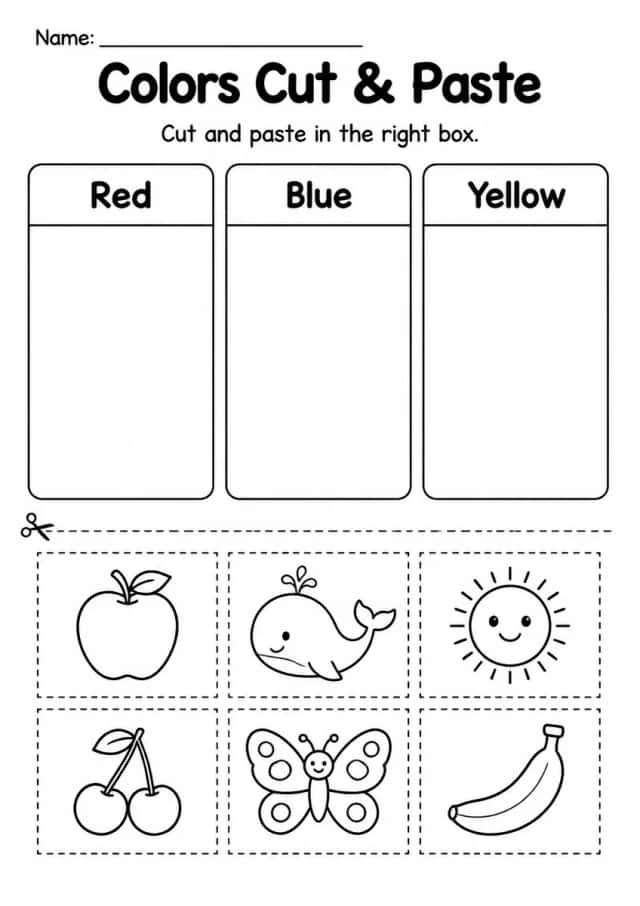 Colors Cut & Paste — Grade 1