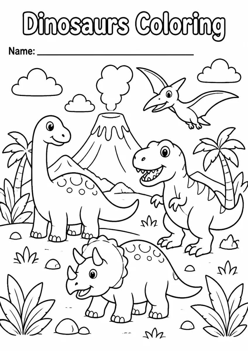 Dinosaurs Coloring Pages — Grade 3