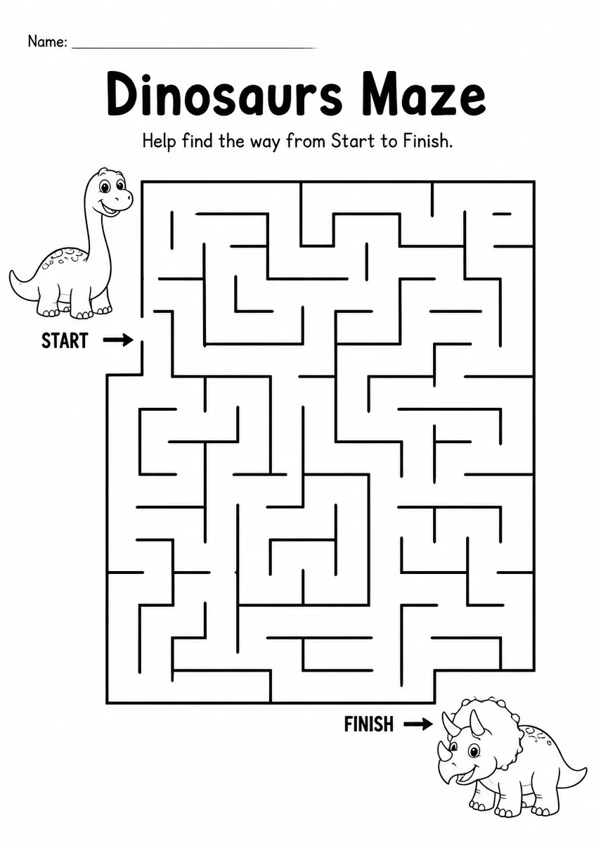 Dinosaurs Maze — Grade 3
