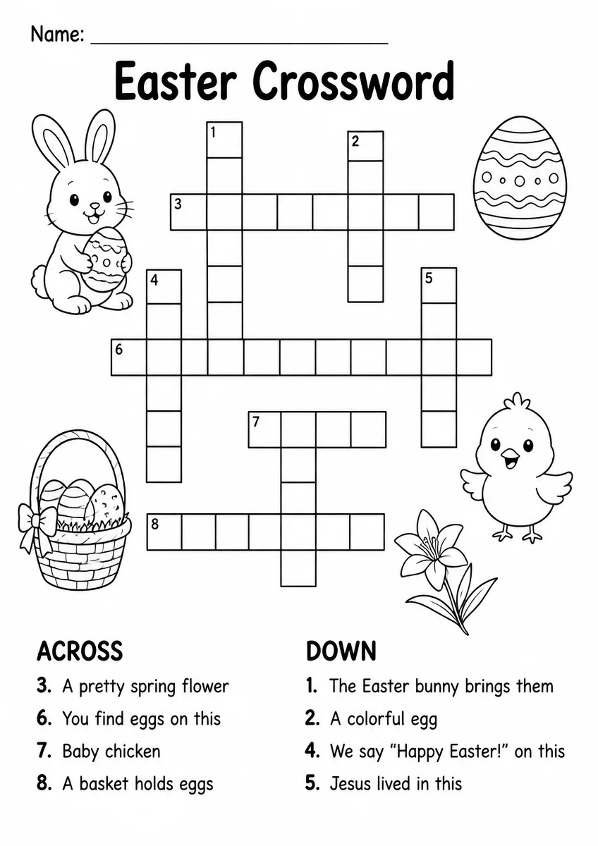 Easter Crossword — Kindergarten