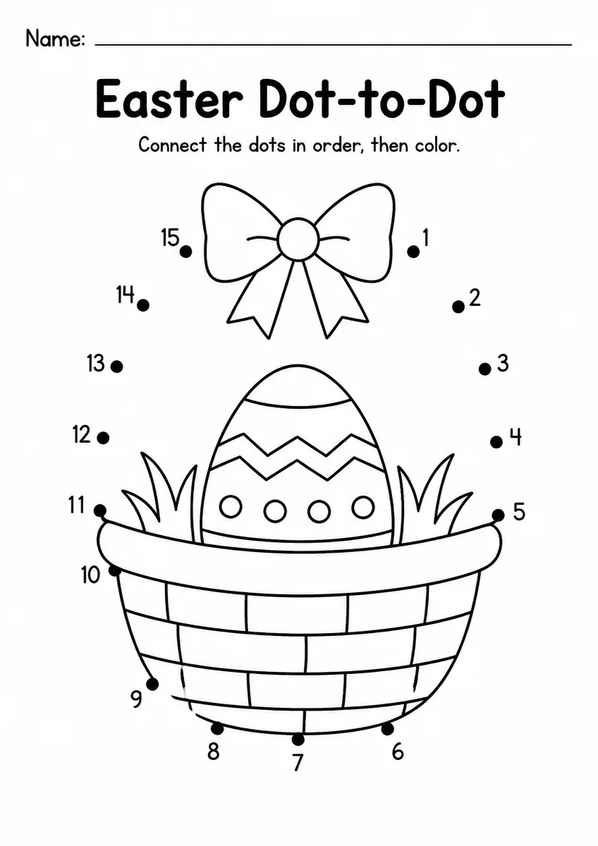 Easter Dot-to-Dot — Kindergarten