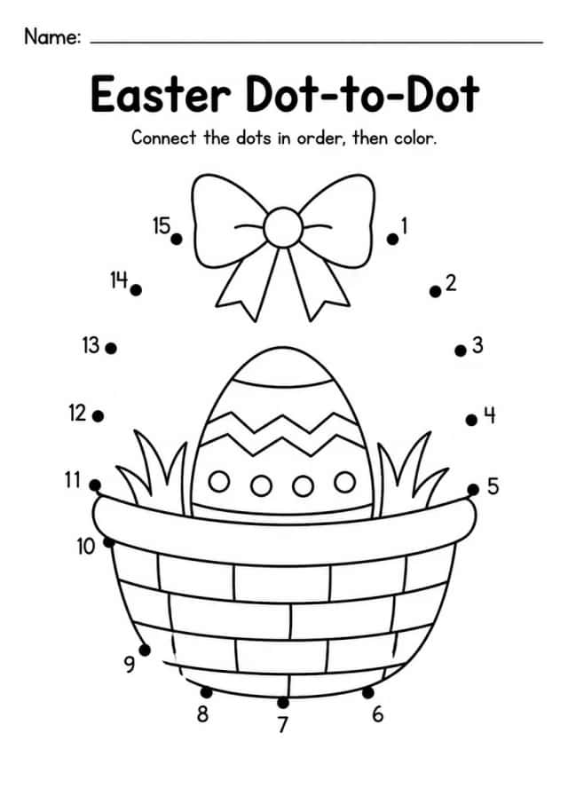 Easter Dot-to-Dot — Kindergarten