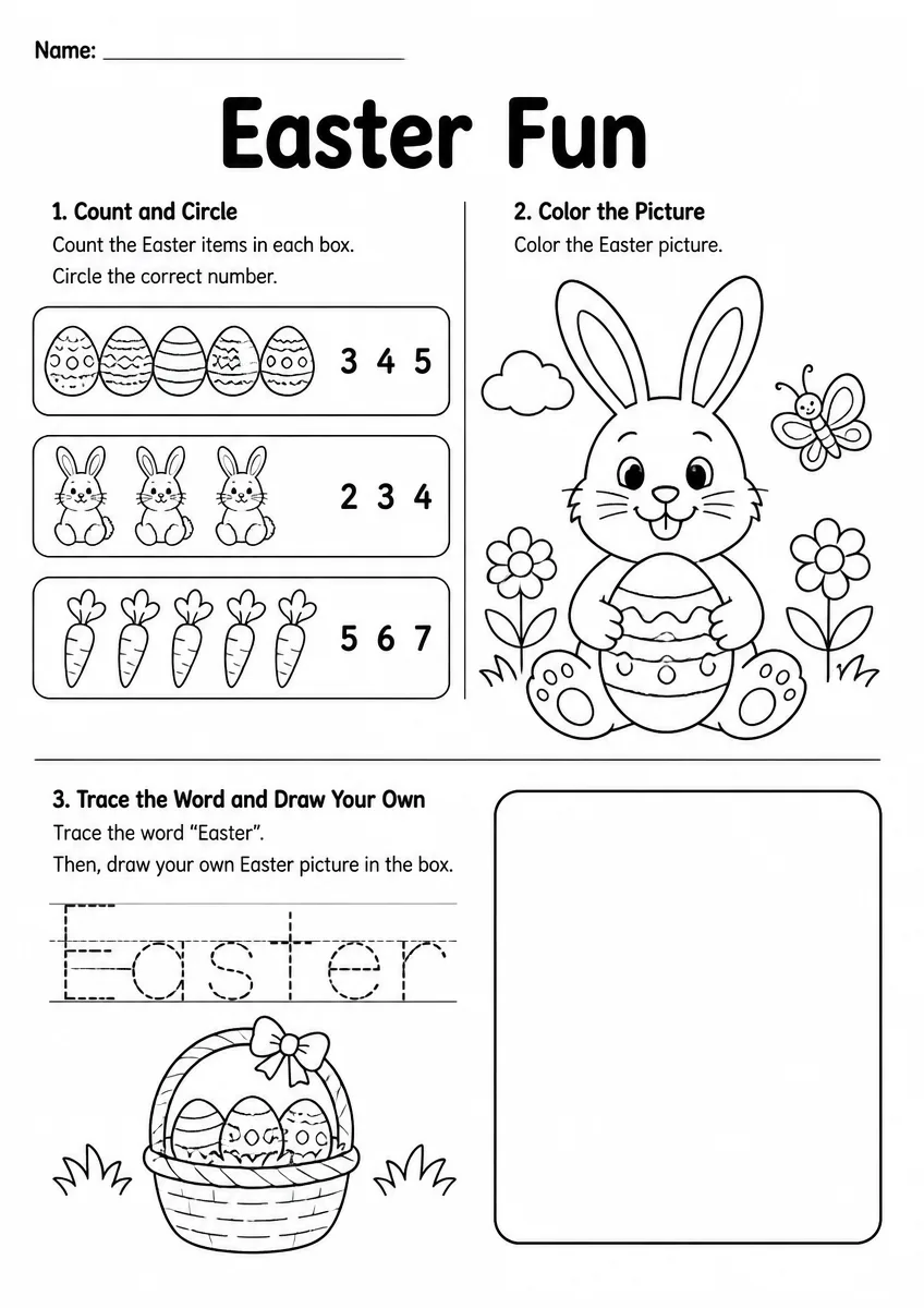 Easter worksheet worksheet for Kindergarten