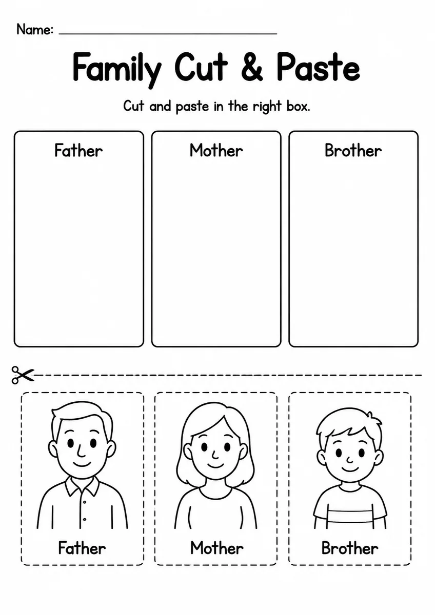 Family Cut & Paste — Grade 1