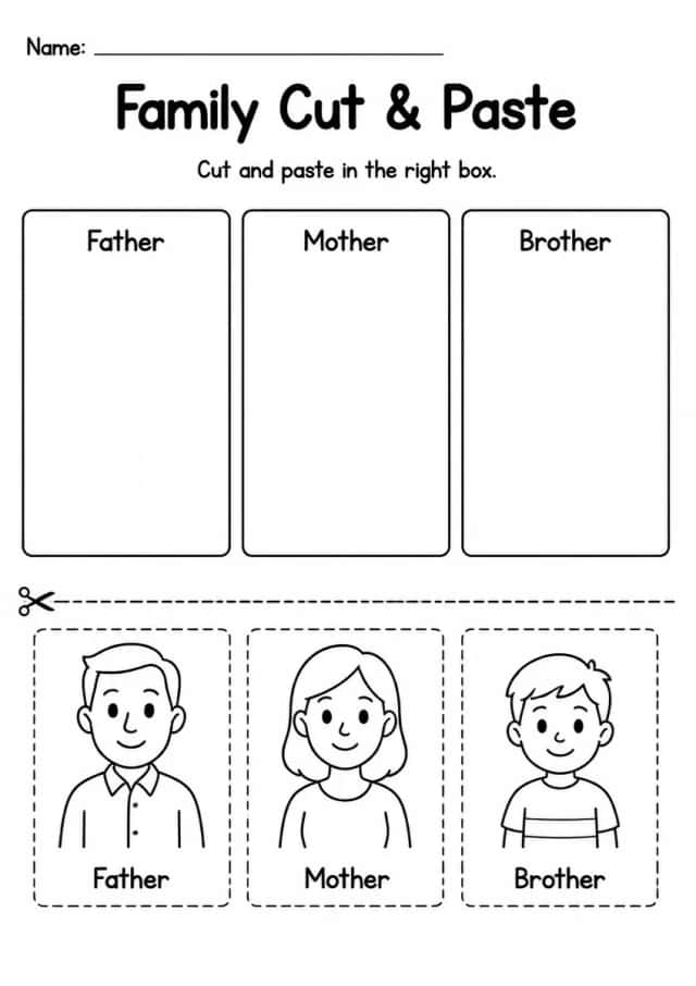 Family Cut & Paste — Grade 1