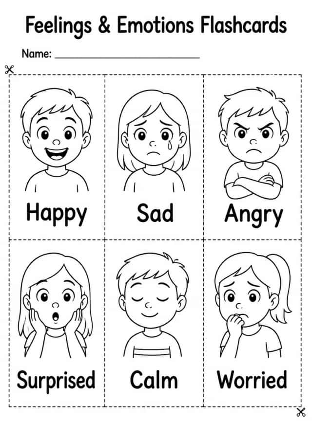 Feelings & Emotions Flashcards — Grade 3