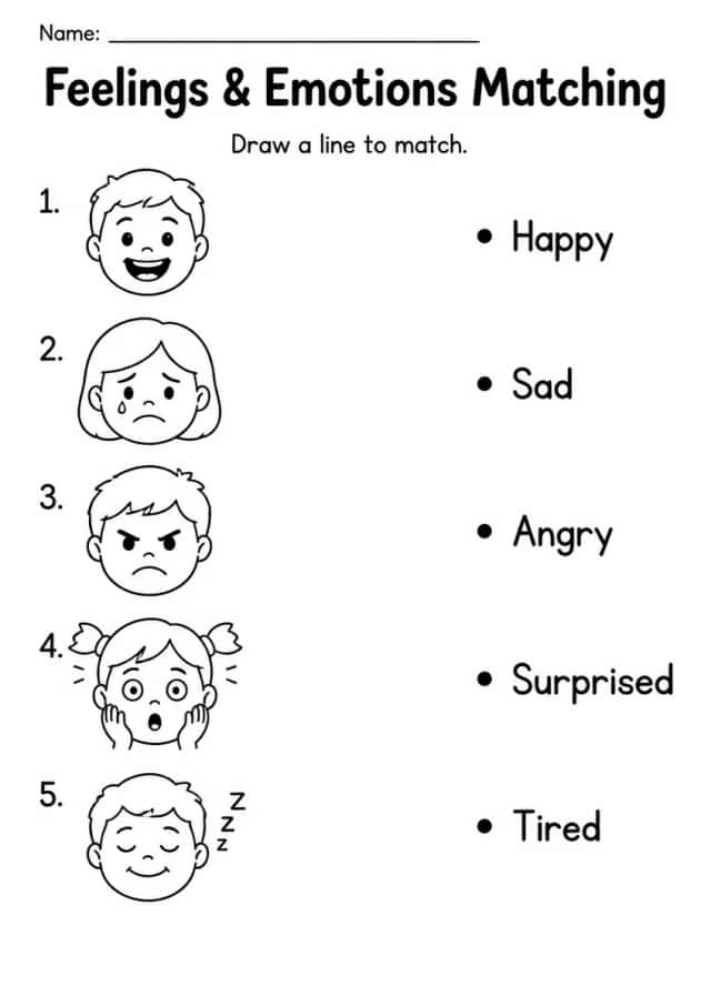 Feelings & Emotions Matching — Grade 3