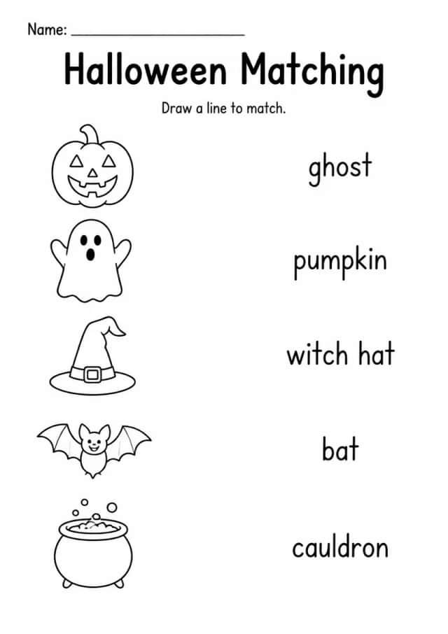 Halloween Matching — Grade 3