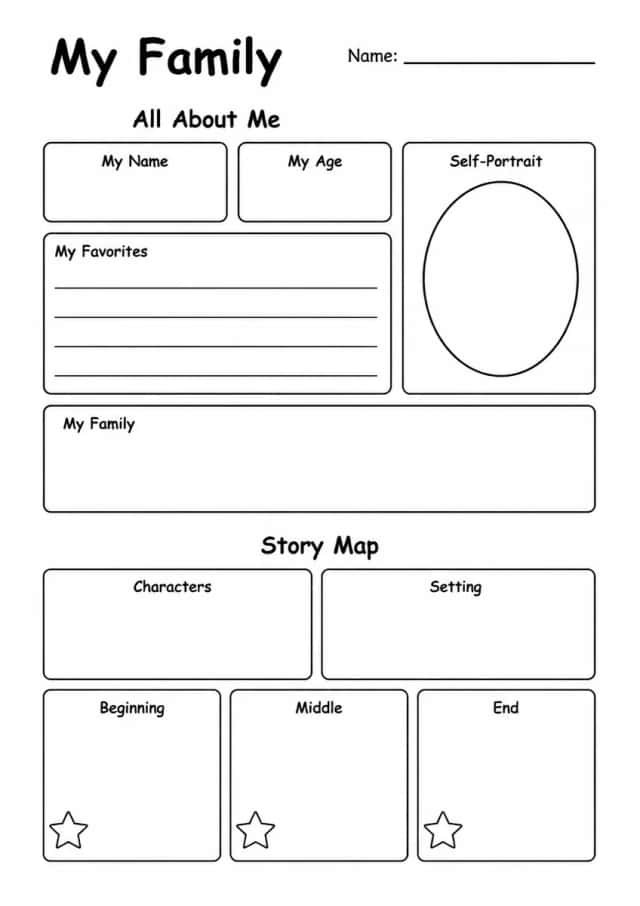 My Family Graphic Organizer — Grade 2