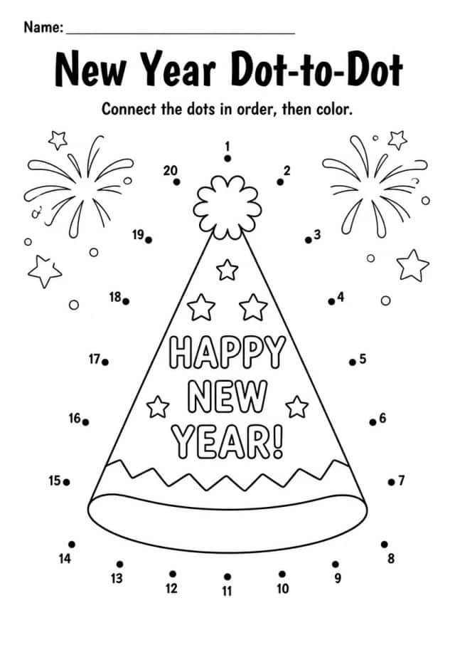 New Year Dot-to-Dot — Grade 1