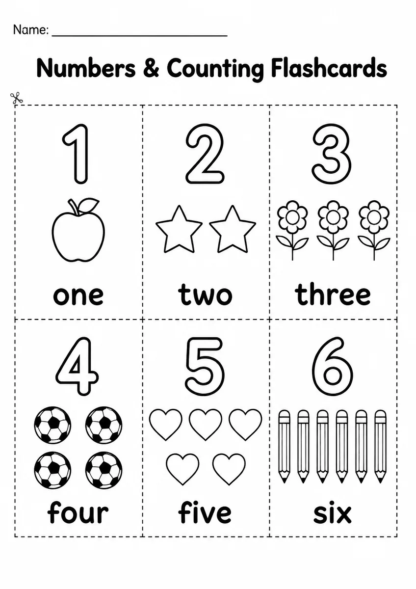 Numbers & Counting flashcards worksheet for Grade 3