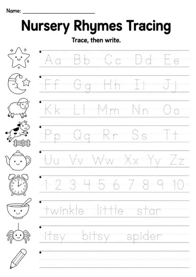 Nursery Rhymes Tracing — Grade 2