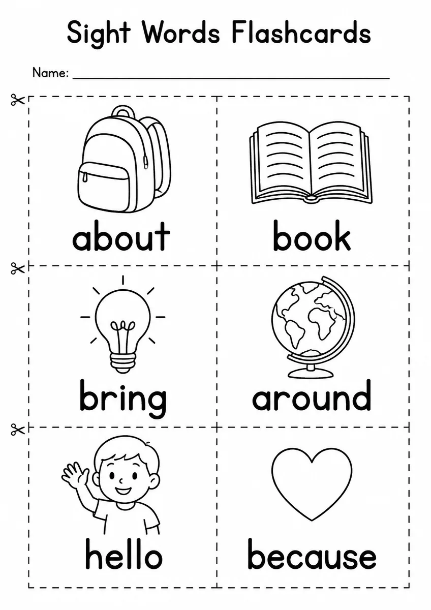 Sight Words flashcards worksheet for Grade 3