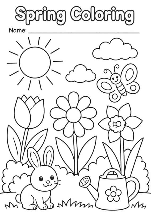 Spring Coloring Pages — Grade 3
