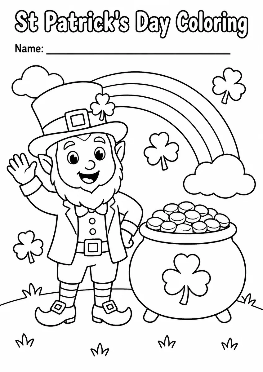 St Patrick's Day coloring pages worksheet for Grade 3