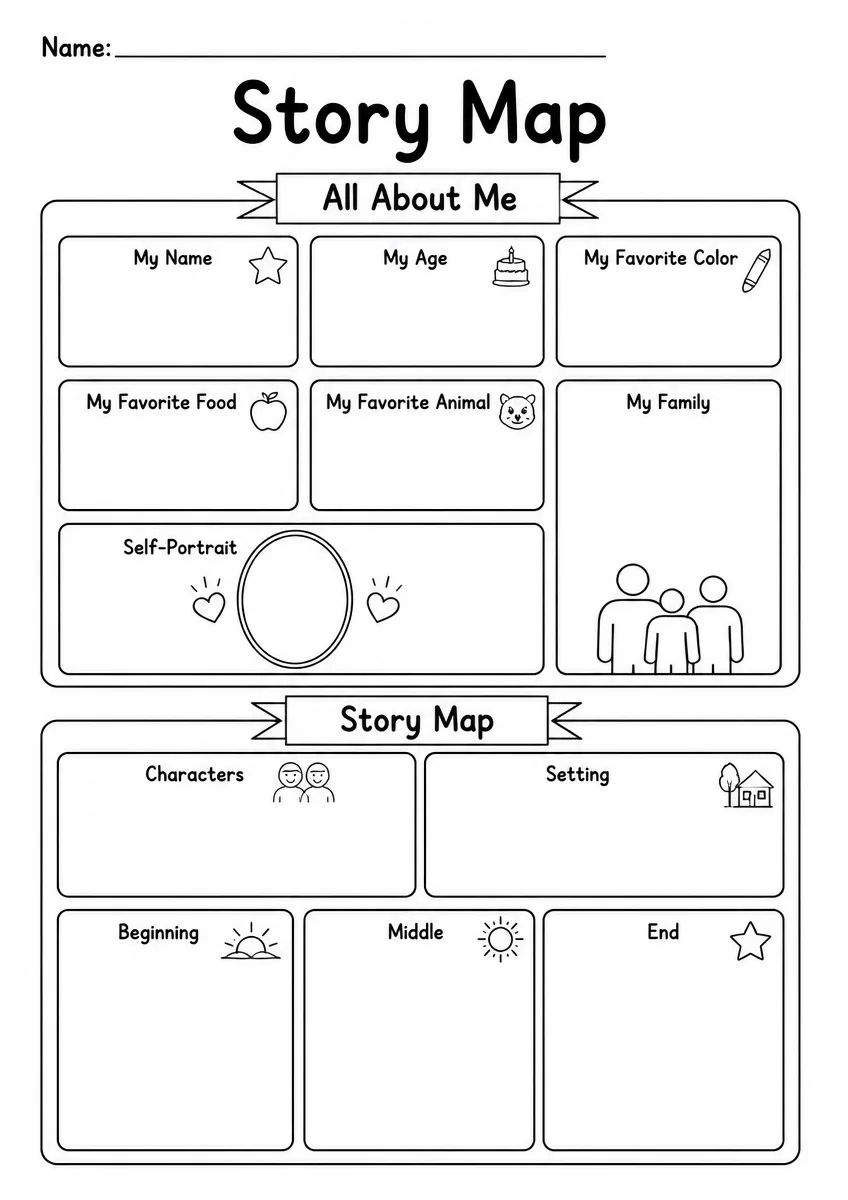 Story Map Graphic Organizer — Grade 1