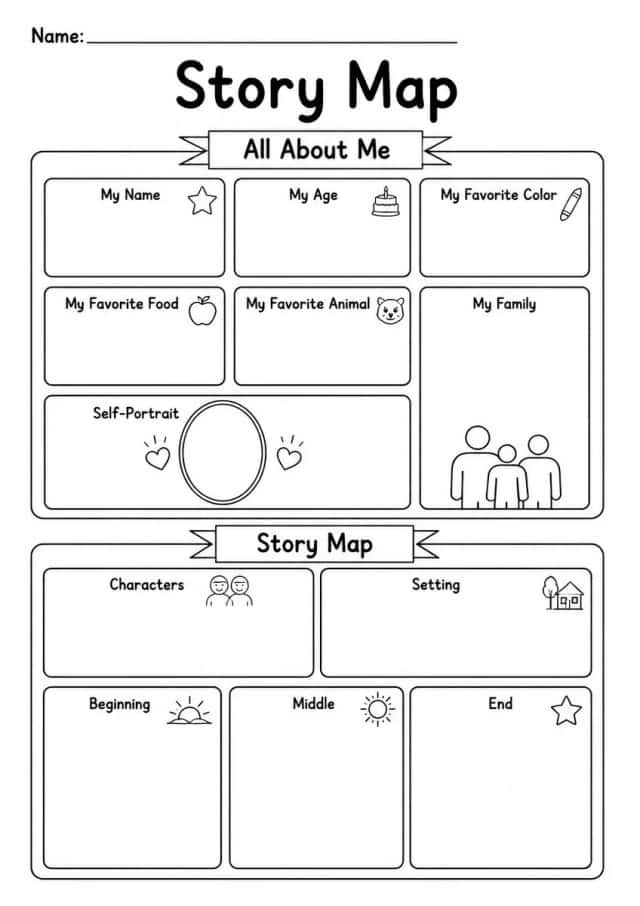 Story Map Graphic Organizer — Grade 1