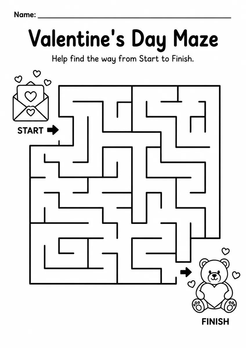 Valentine's Day Maze — Grade 1