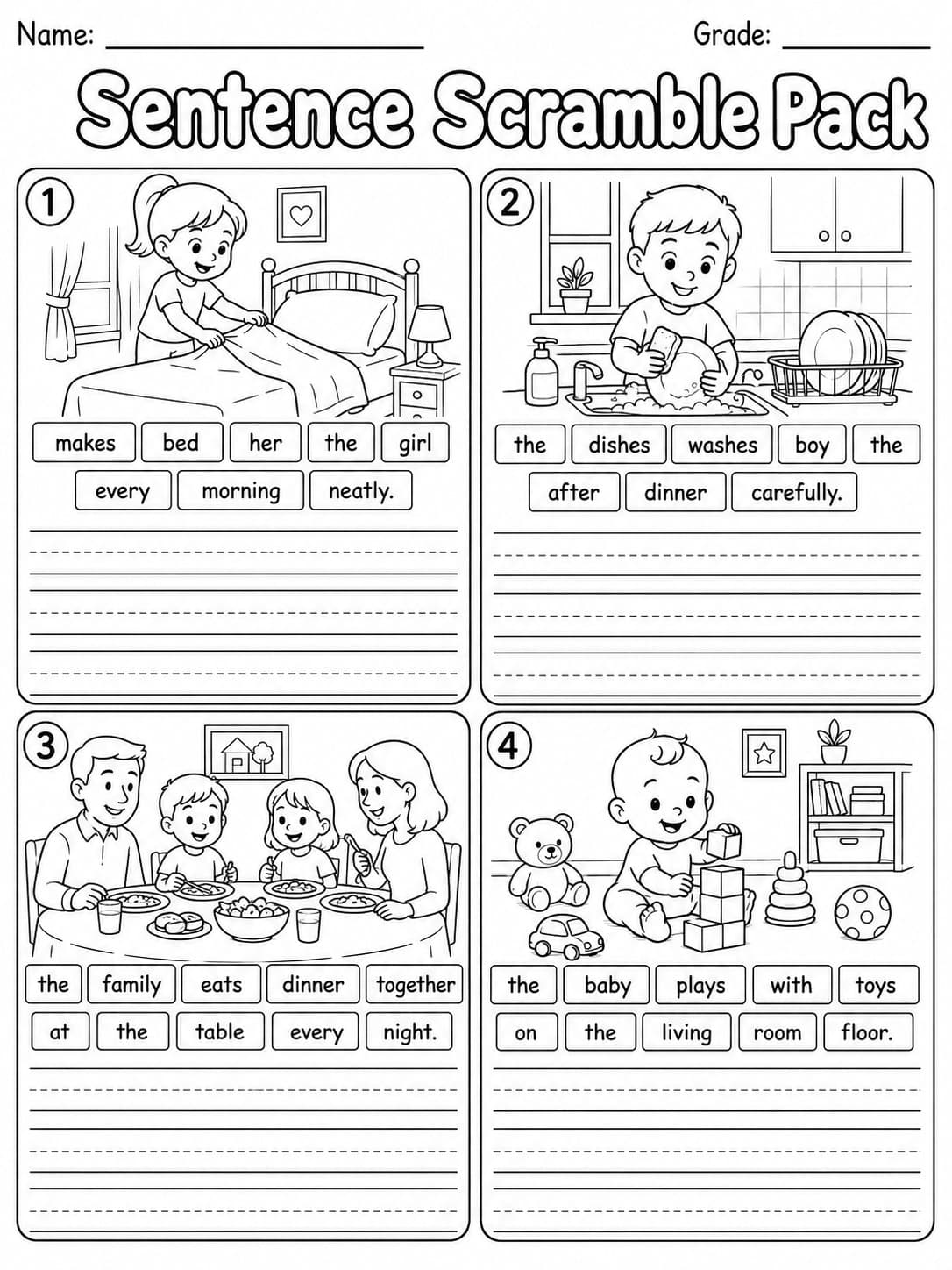 Sentence Scramble Pack