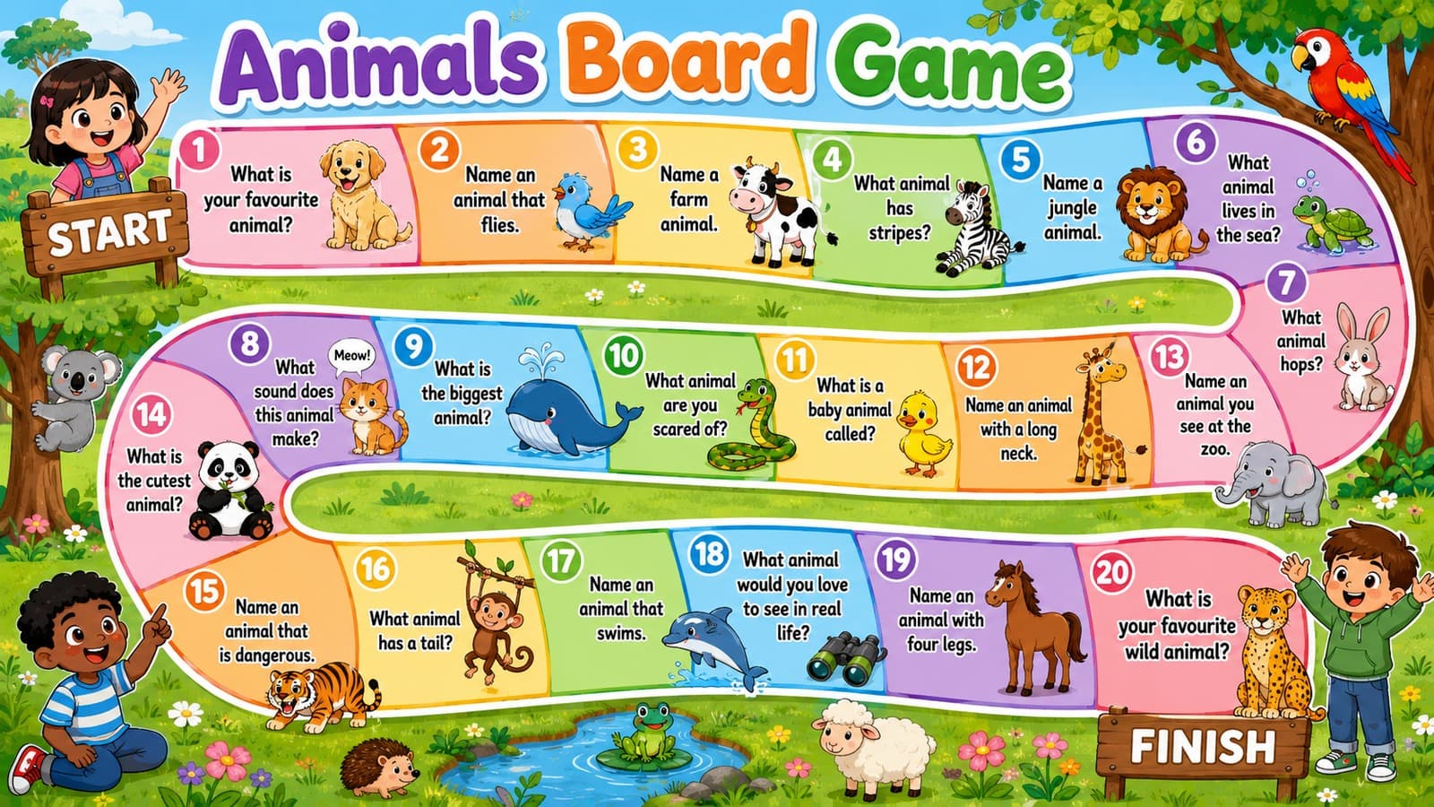 Vocabulary Board Games Pack — free printable PreK-2 English & Reading worksheet