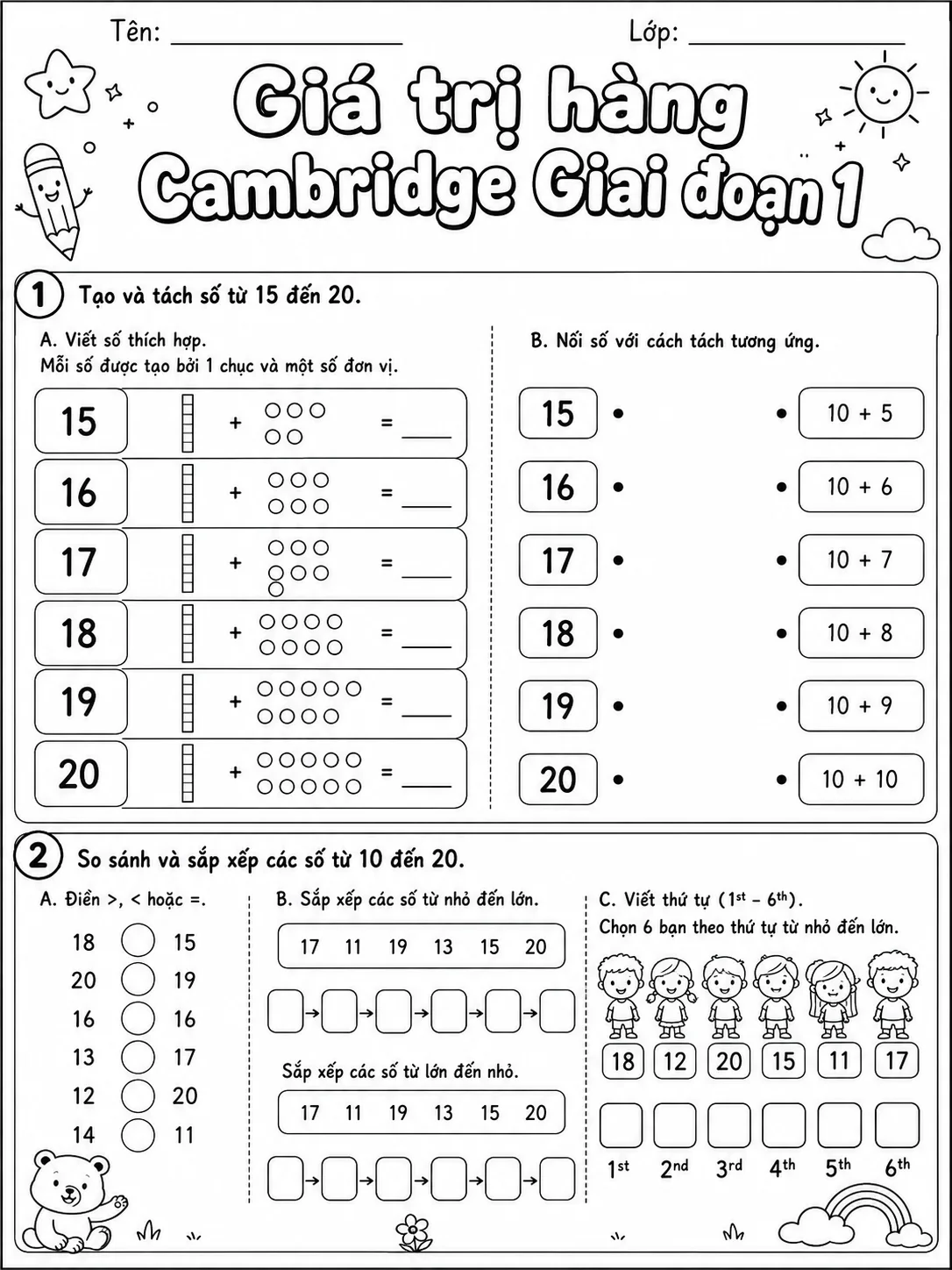 Giá trị vị trí Cambridge Giai đoạn 5 - Gói bài tập 21 trang 3 bản xem trước bài tập Toán Cambridge tiếng Việt
