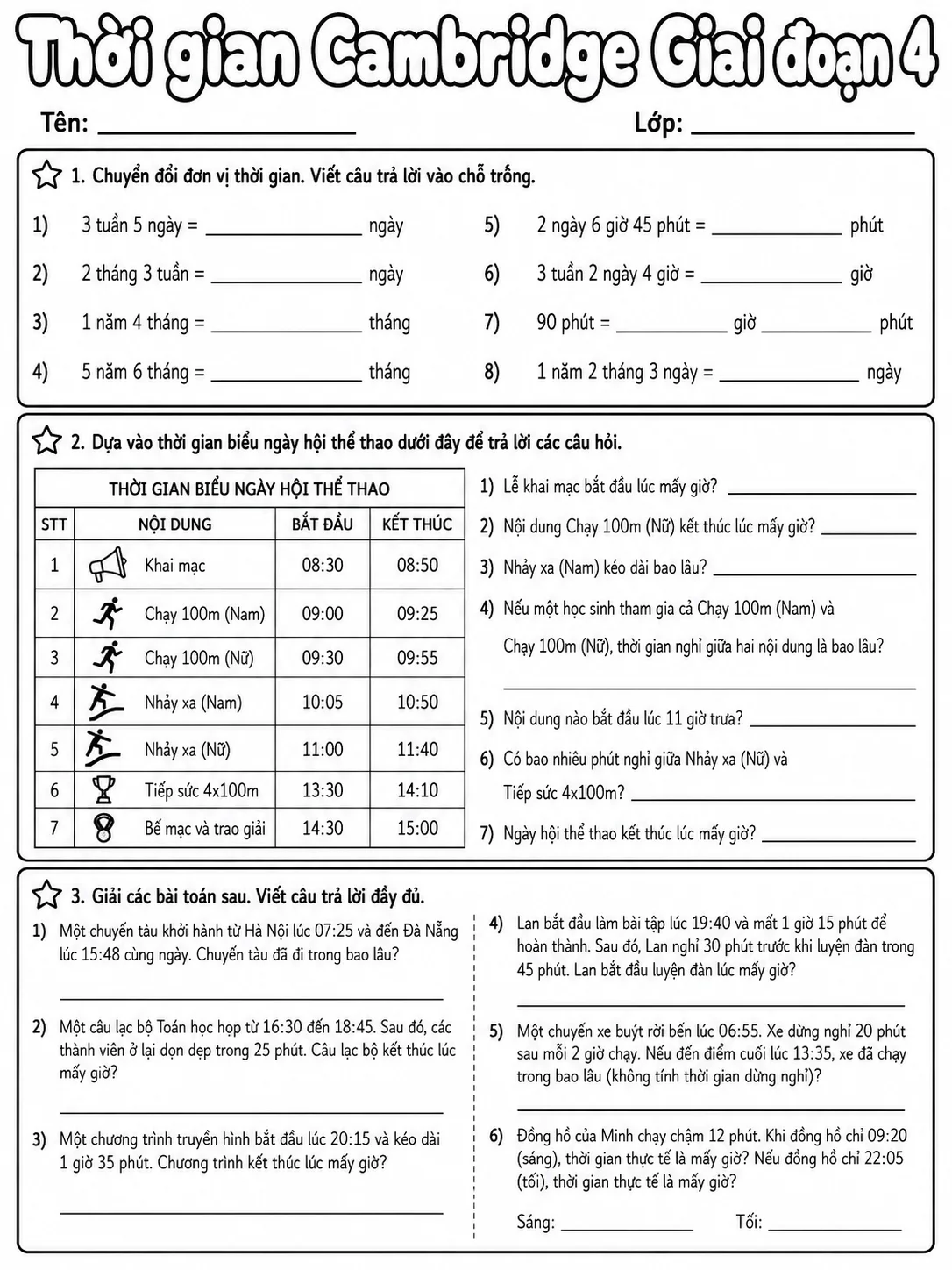 Phân số Cambridge Giai đoạn 1 - Gói bài tập 40 trang 8 bản xem trước bài tập Toán Cambridge tiếng Việt