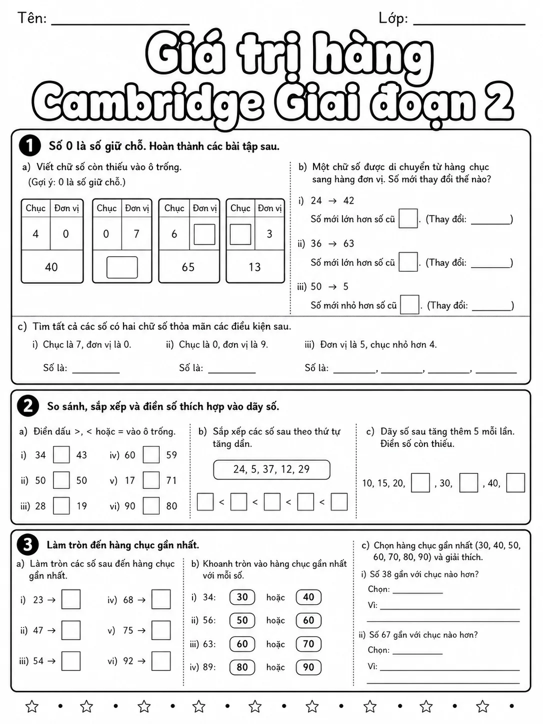 Phân số Cambridge Giai đoạn 2 - Gói bài tập 44 trang 7 bản xem trước bài tập Toán Cambridge tiếng Việt