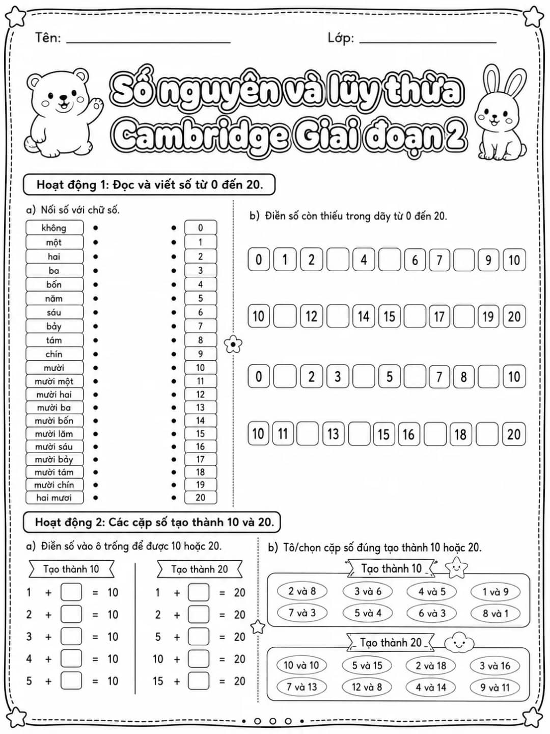 Phân số Cambridge Giai đoạn 2 - Gói bài tập 45 bản xem trước bài tập Toán Cambridge tiếng Việt trên KiwiBee