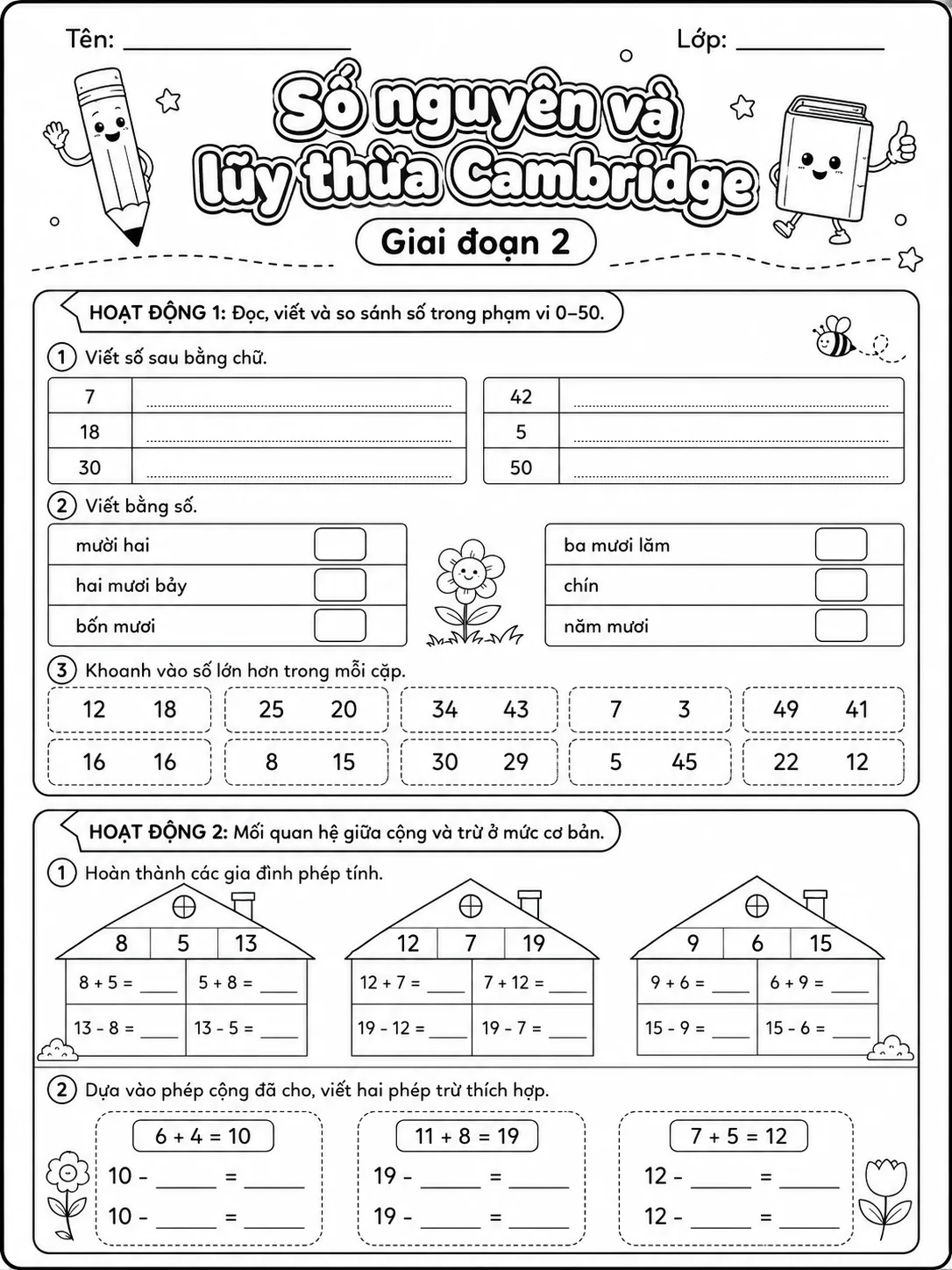 Phân số Cambridge Giai đoạn 2 - Gói bài tập 45 trang 2 bản xem trước bài tập Toán Cambridge tiếng Việt