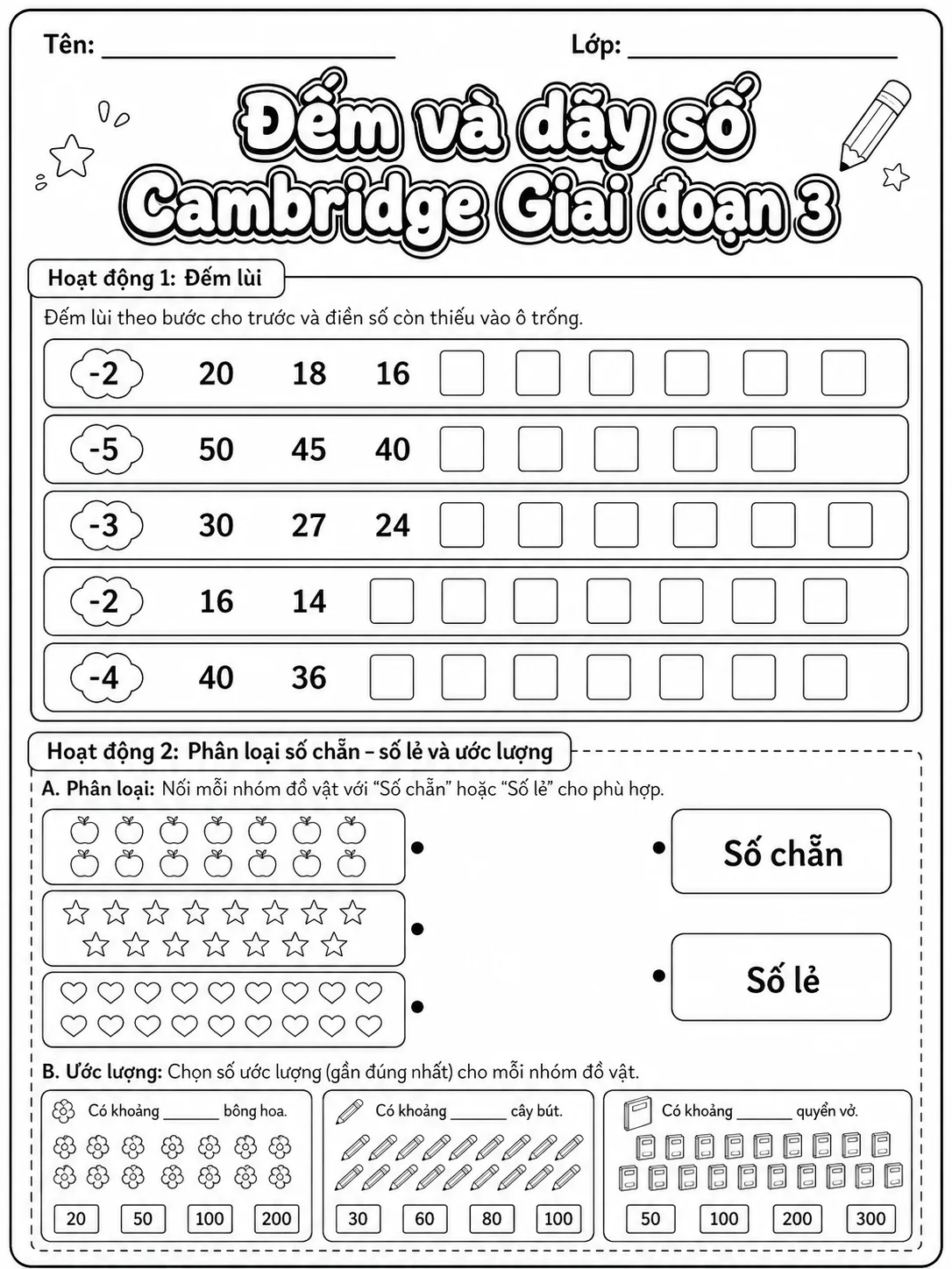 Phân số Cambridge Giai đoạn 3 - Gói bài tập 24 trang 2 bản xem trước bài tập Toán Cambridge tiếng Việt