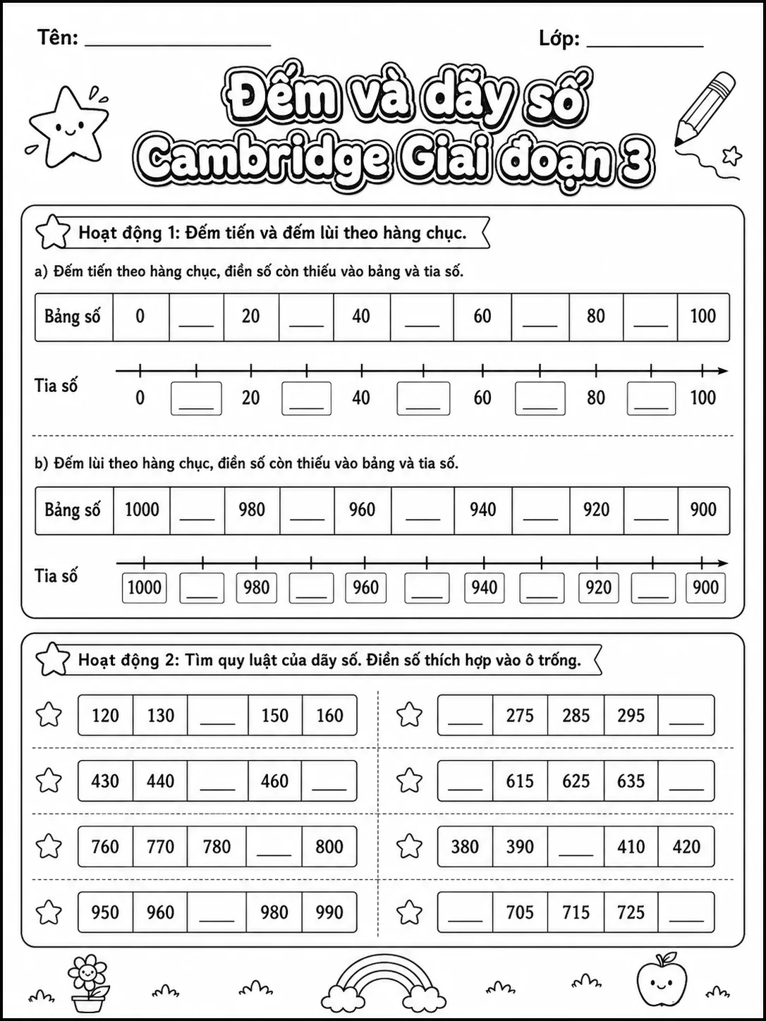 Phân số Cambridge Giai đoạn 3 - Gói bài tập 24 trang 3 bản xem trước bài tập Toán Cambridge tiếng Việt